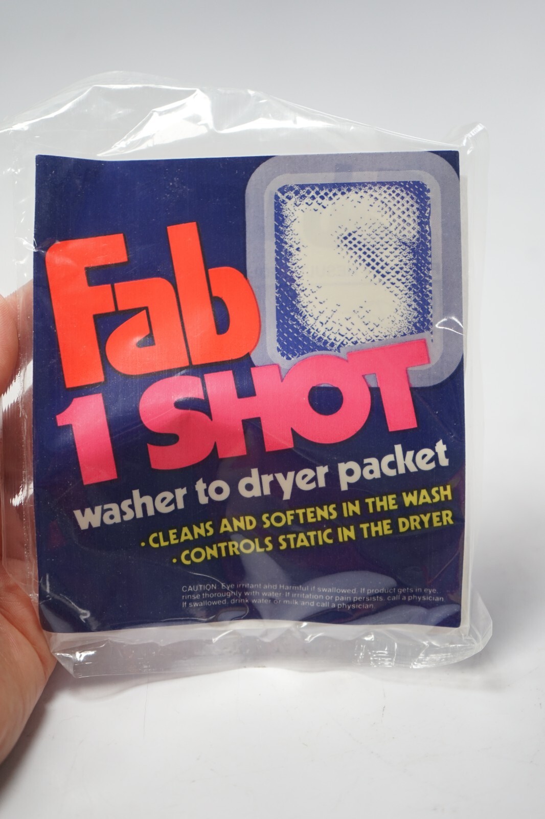 NOS VINTAGE Fab 1 Shot Giant Size Washer to Dryer 1 Laundry Packet Palmolive