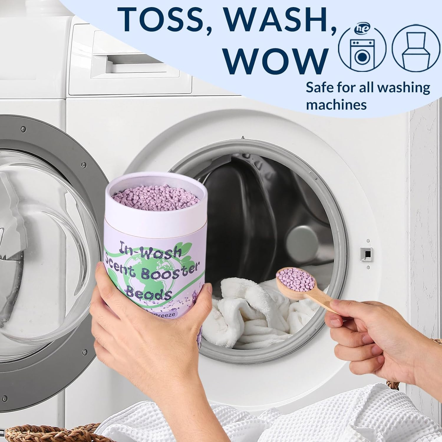 In‑Wash Scent Booster Beads – Lavender Breeze Scent, Laundry Beads Fabric Soften