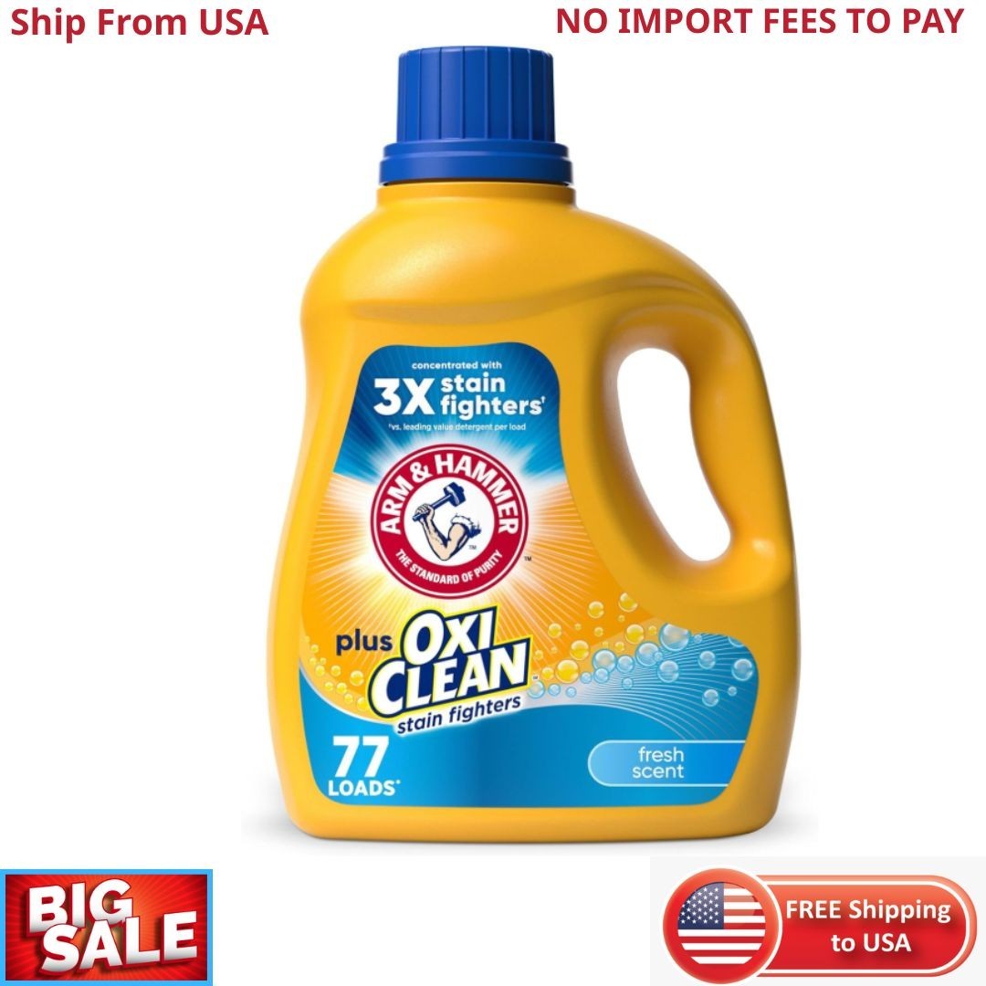 ARM & HAMMER Plus OxiClean Fresh Scent, 77 Loads Liquid Laundry Detergent, 100.5