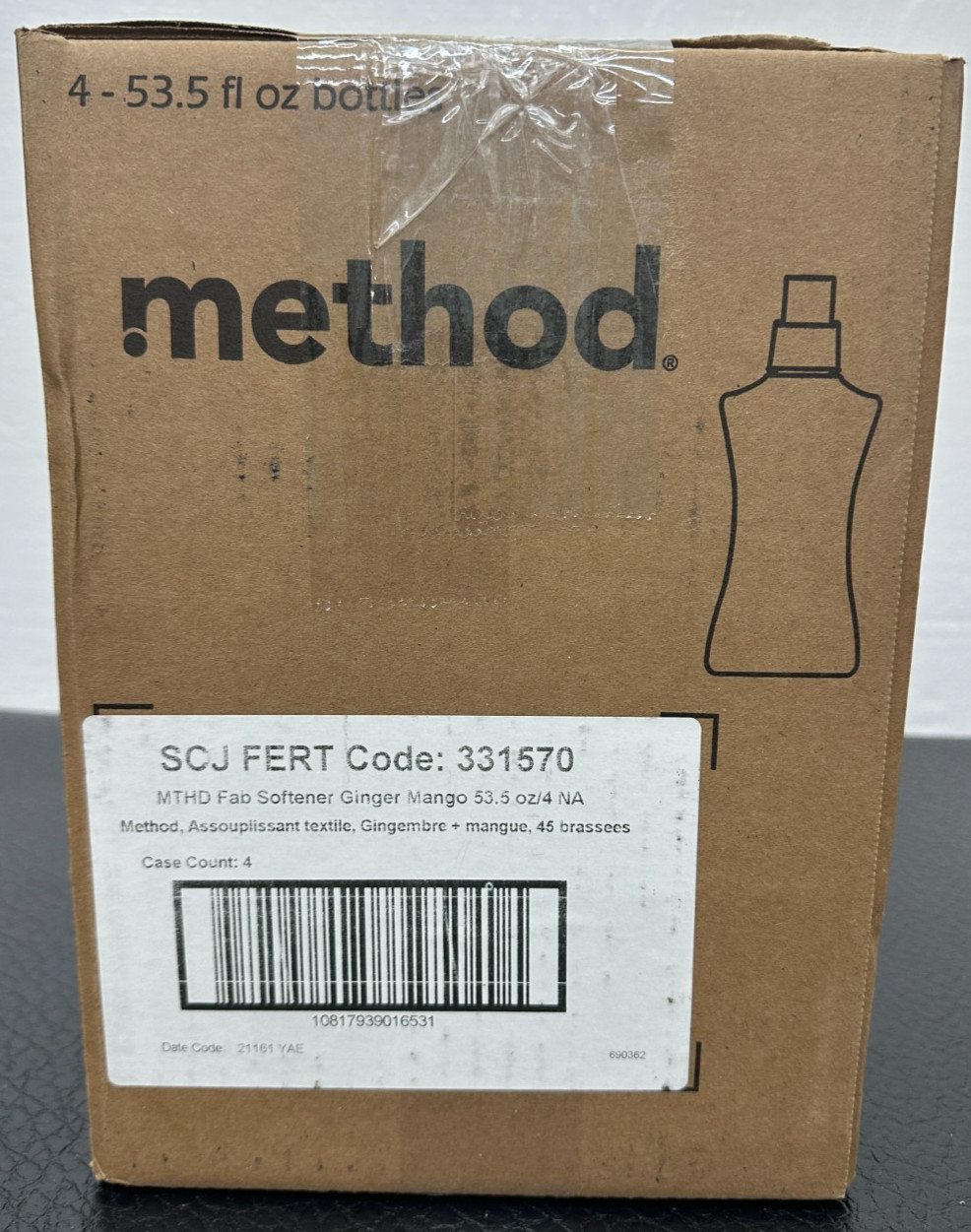 Method Fabric Softener; Ginger Mango 53.5 Ounces 45 Loads Lot of 4 Free Shipping