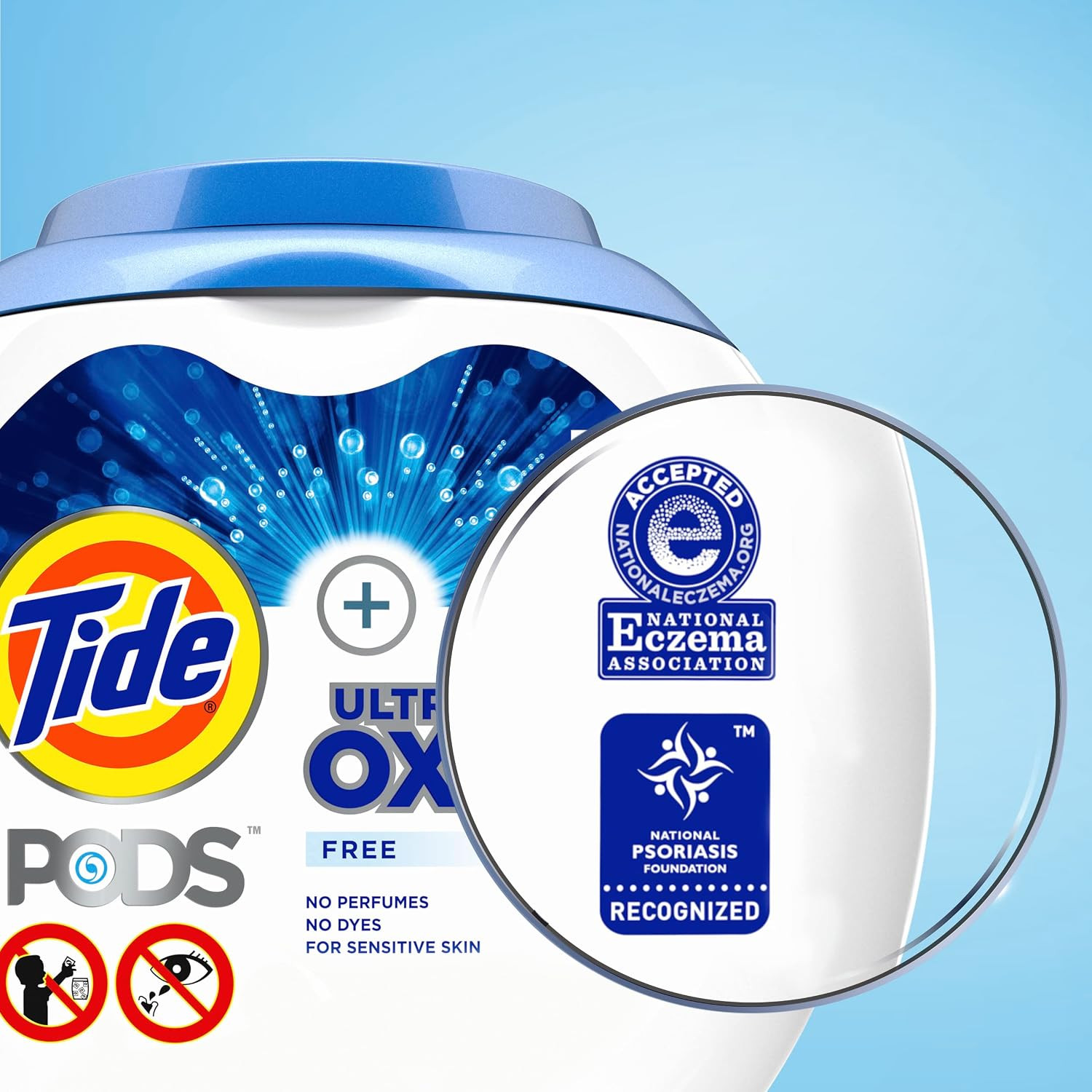 Tide PODS Ultra Oxi Free and Gentle Laundry Detergent Packs, 57 Count, Hypoaller