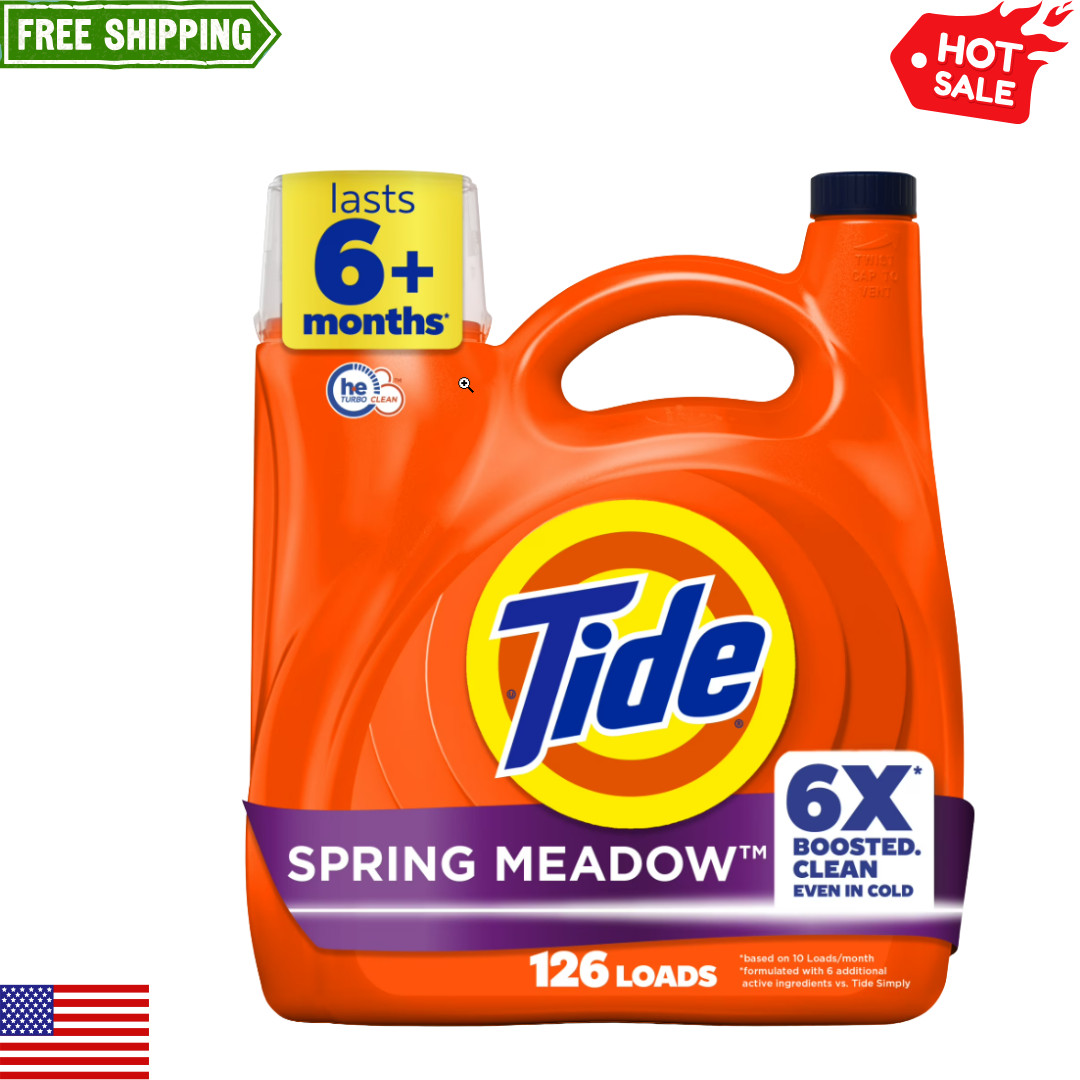 Tide with 6X Boosted Cleaning Power Spring Meadow 158 fl oz 126 Loads