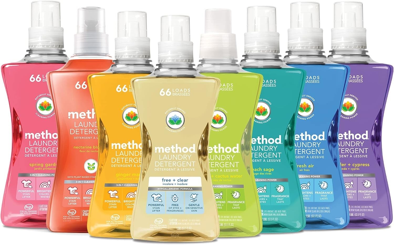 Method Beach Sage Liquid Laundry Detergent – 53.5 oz – 66 Loads, Hypoallergenic