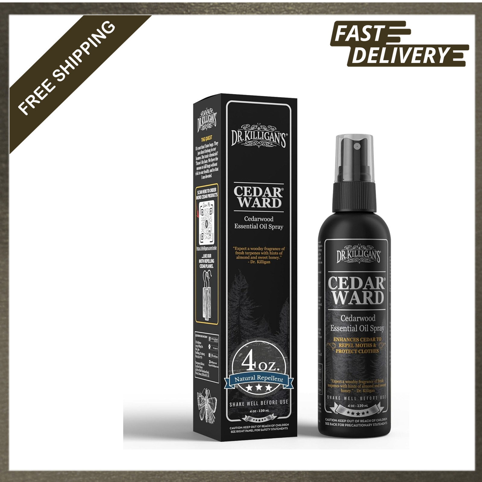 Cedar Restoring Spray 4 fl oz Natural Cedar Oil Scent Closet Drawer Trunk Chest