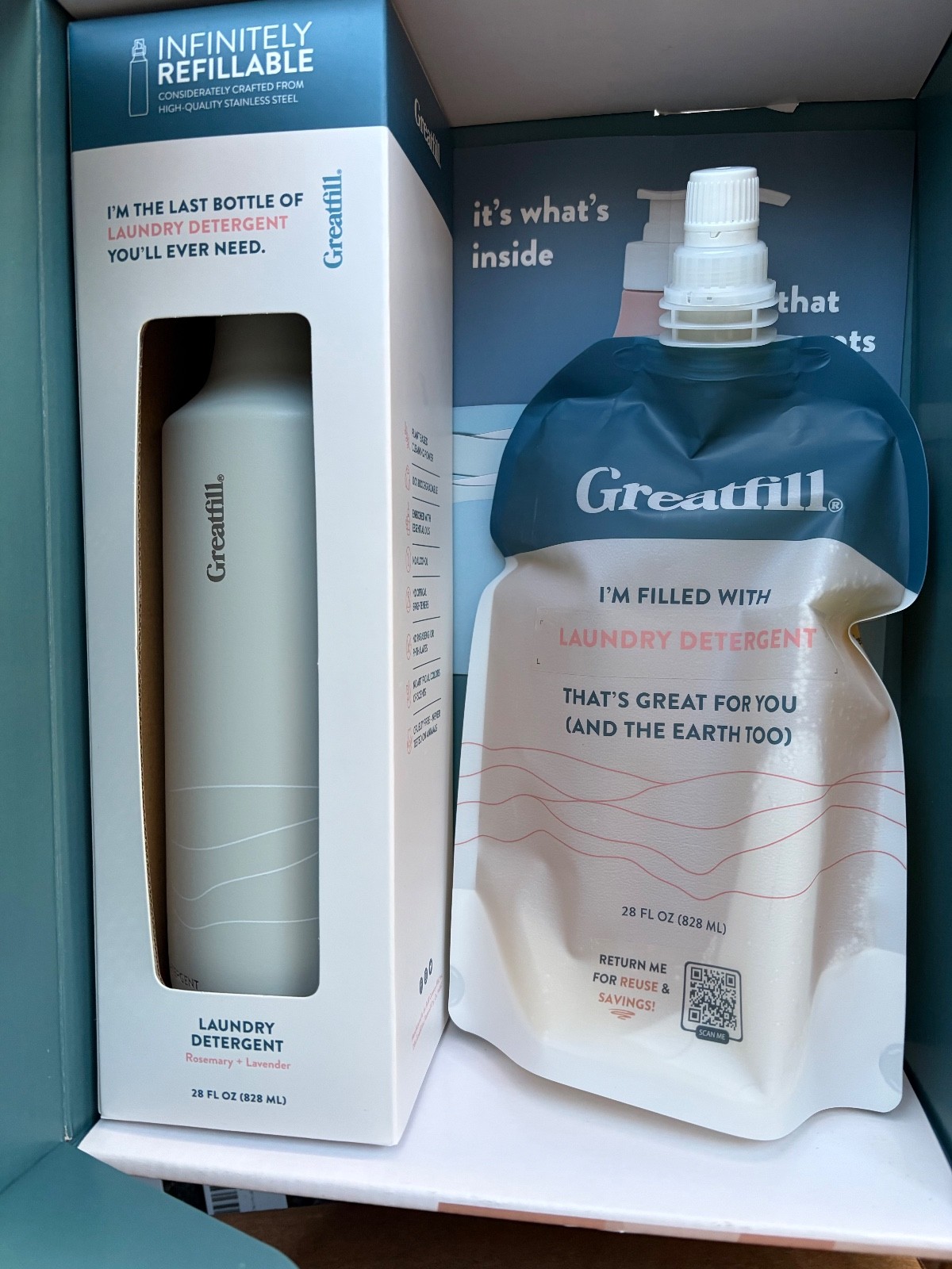 Greatfill Laundry Starter Kit – 28 Oz Rosemary Lavender + Refill Bottle
