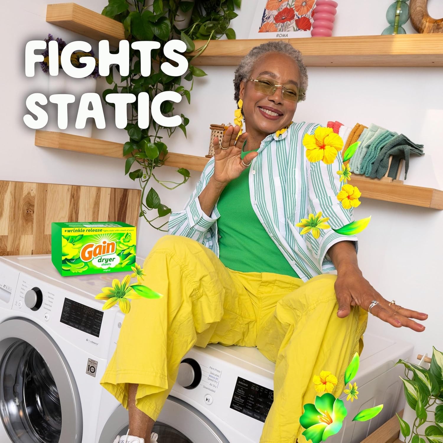 Gain Dryer Sheets Laundry Anti-Static Fabric Softener, Original Scent, 240 Count