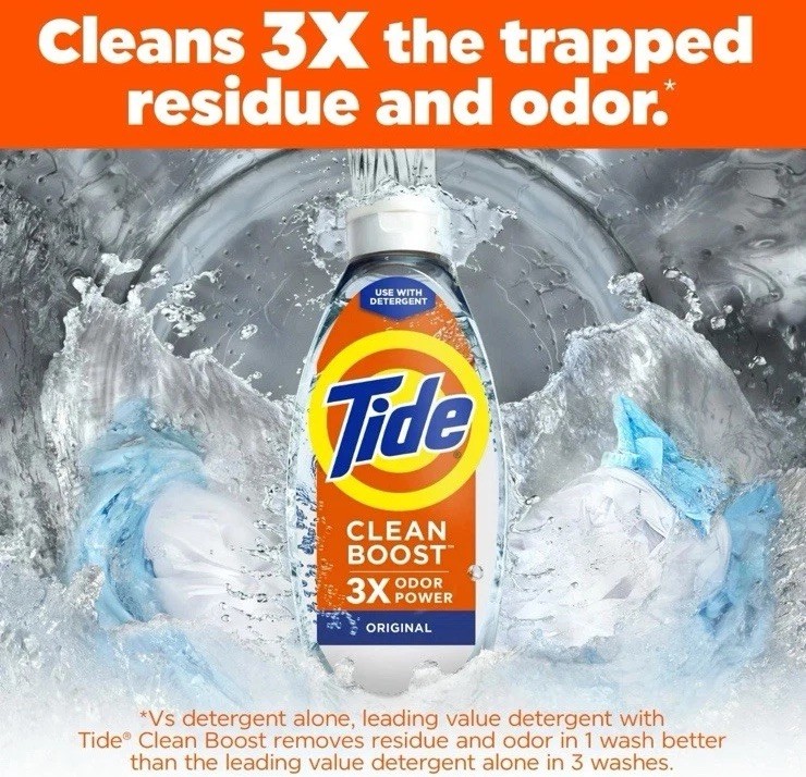 Tide Clean Boost Fabric Softener Rinse, Removes Odors and Residues, Original OP