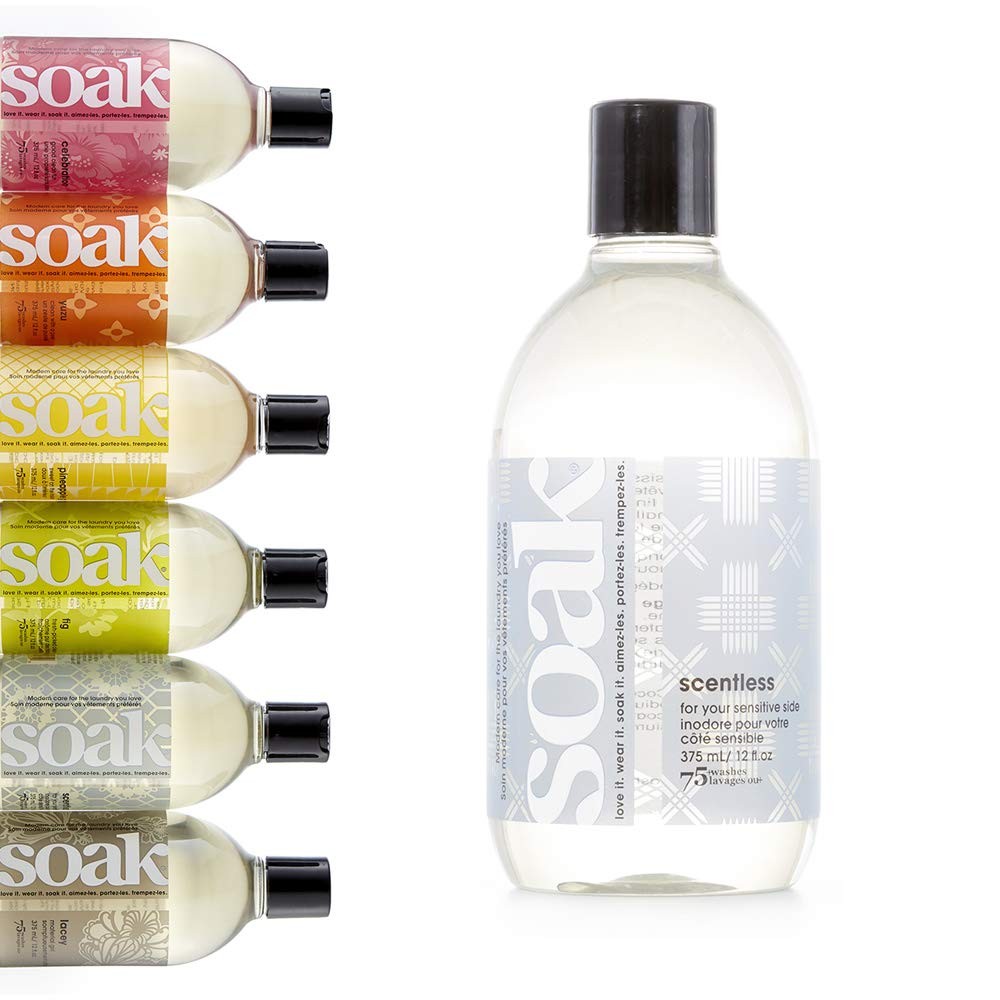 Soak Wash Scentless Laundry Detergent 12 Fl Oz Gentle No Rinse Made in Canada