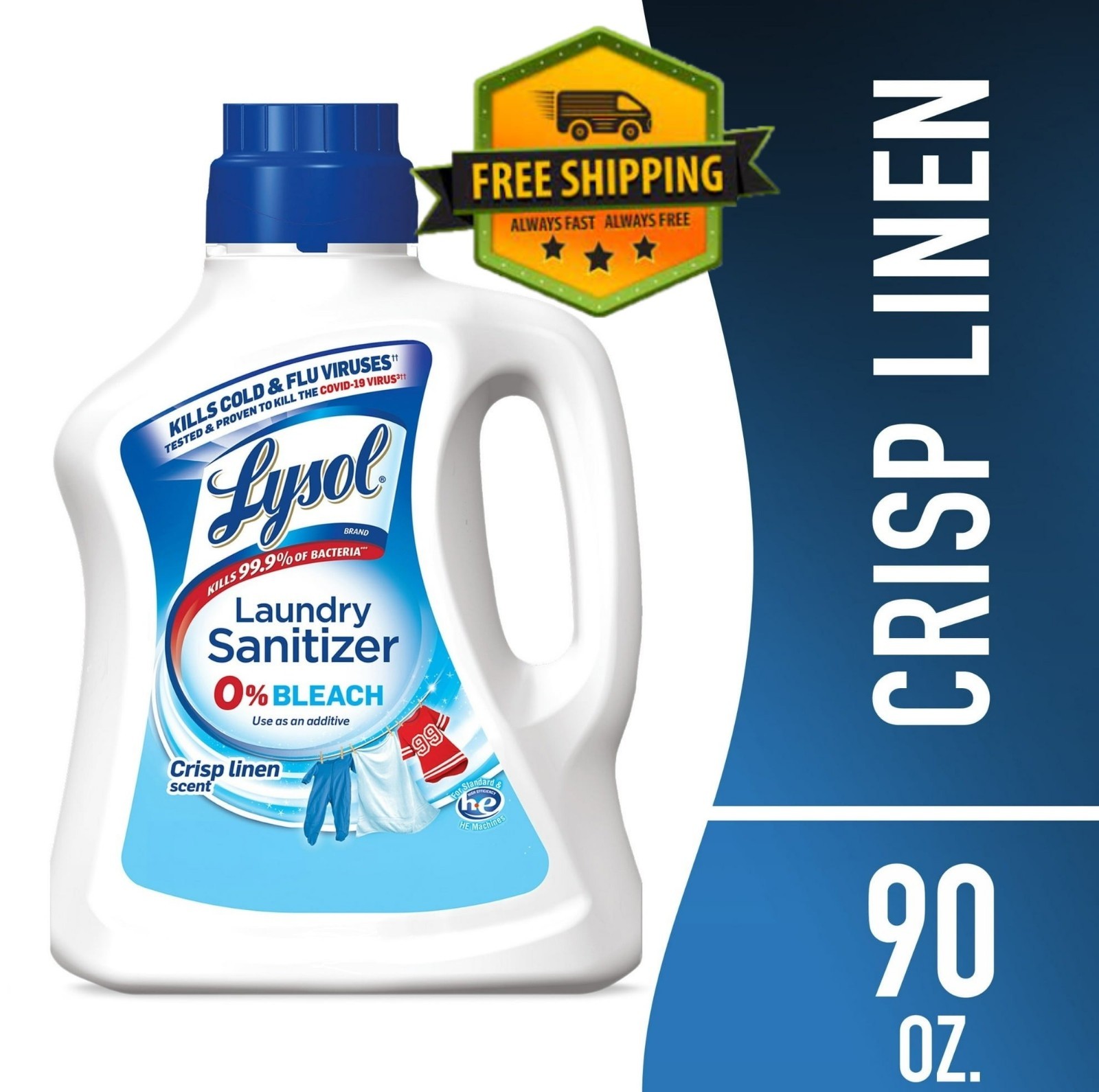 Lysol Laundry Sanitizer Additive 90 oz Detergent Booster Bleach-Free Crisp Linen