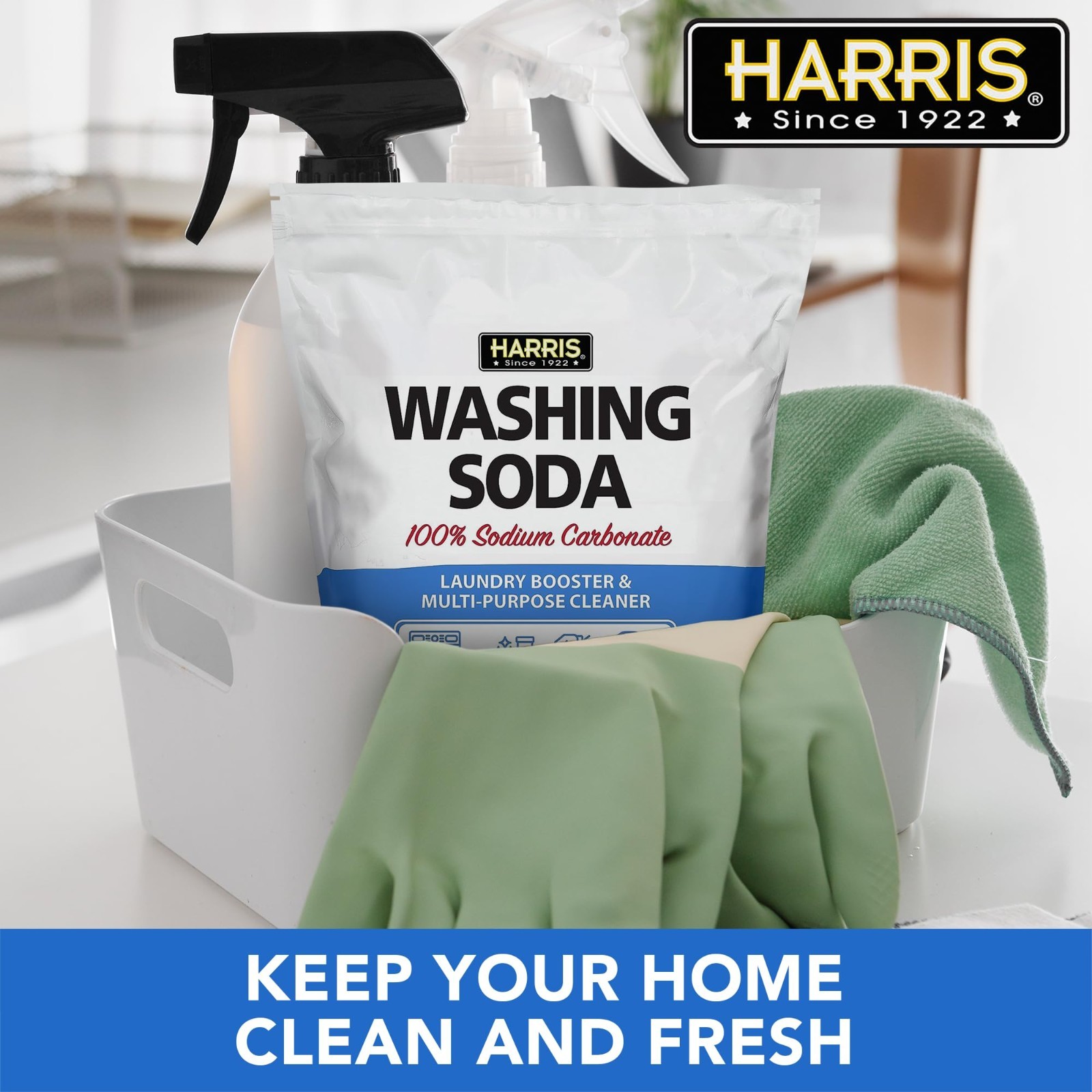 Laundry Booster Washing Soda, Sodium Carbonate, 10lb – Fragrance-Free Multipurpo