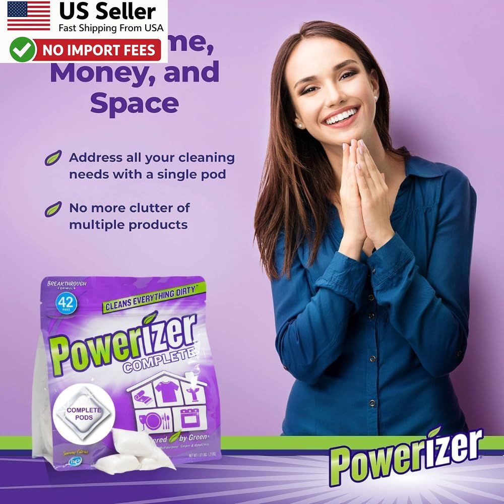 Powerizer Complete Multipurpose Cleaning Pods Laundry and Dishwasher FROM USA