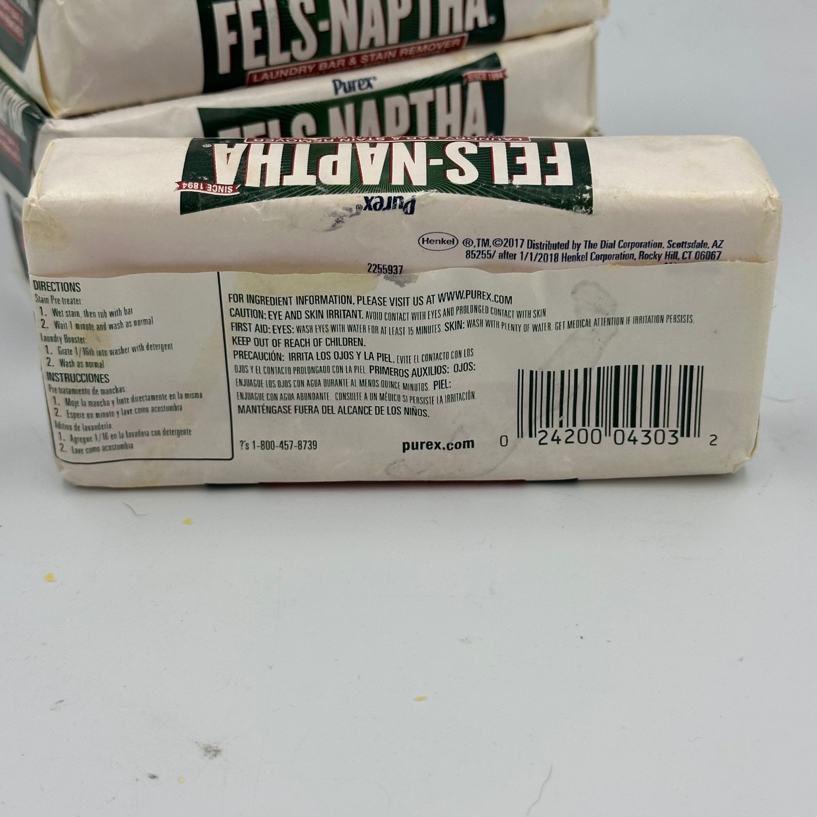 Fels-Naptha Laundry Bar & Stain Remover Soap (5 Bars) Classic Cleaner