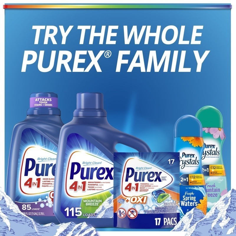 Laundry Detergent Liquid Mountain Breeze Stain Lifting Fresh Scent 57 Loads 75oz