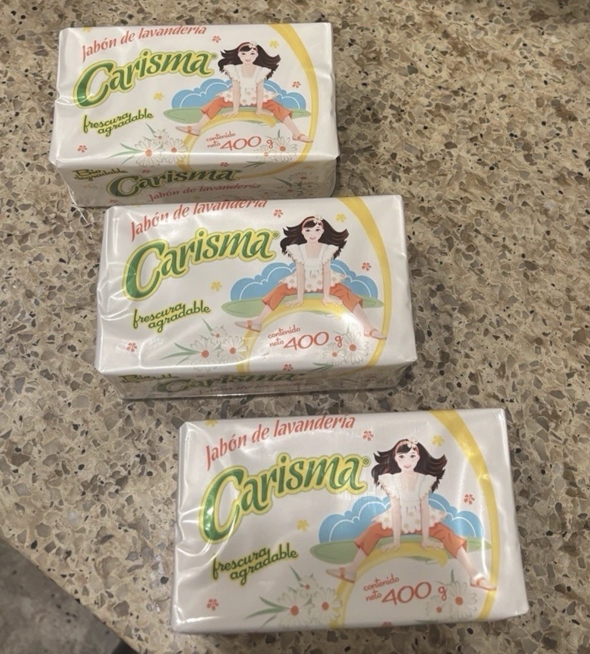 3X CARISMA LAUNDRY SOAP BARS ( JABON DE BARRA ) – 3 of 400g EACH -FREE SHIPPING