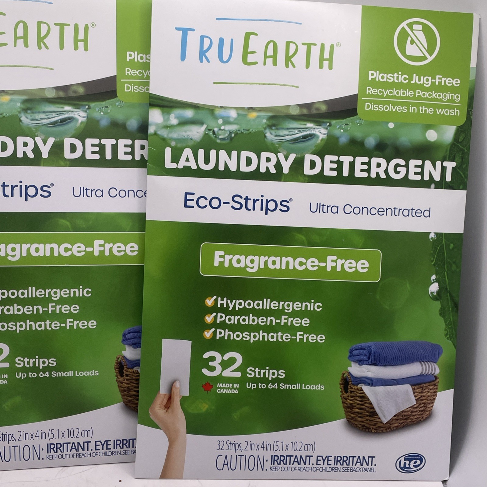 2 Pack Tru Earth Eco-Strips Ultra Concentrated Fragrance-Free Laundry Detergent