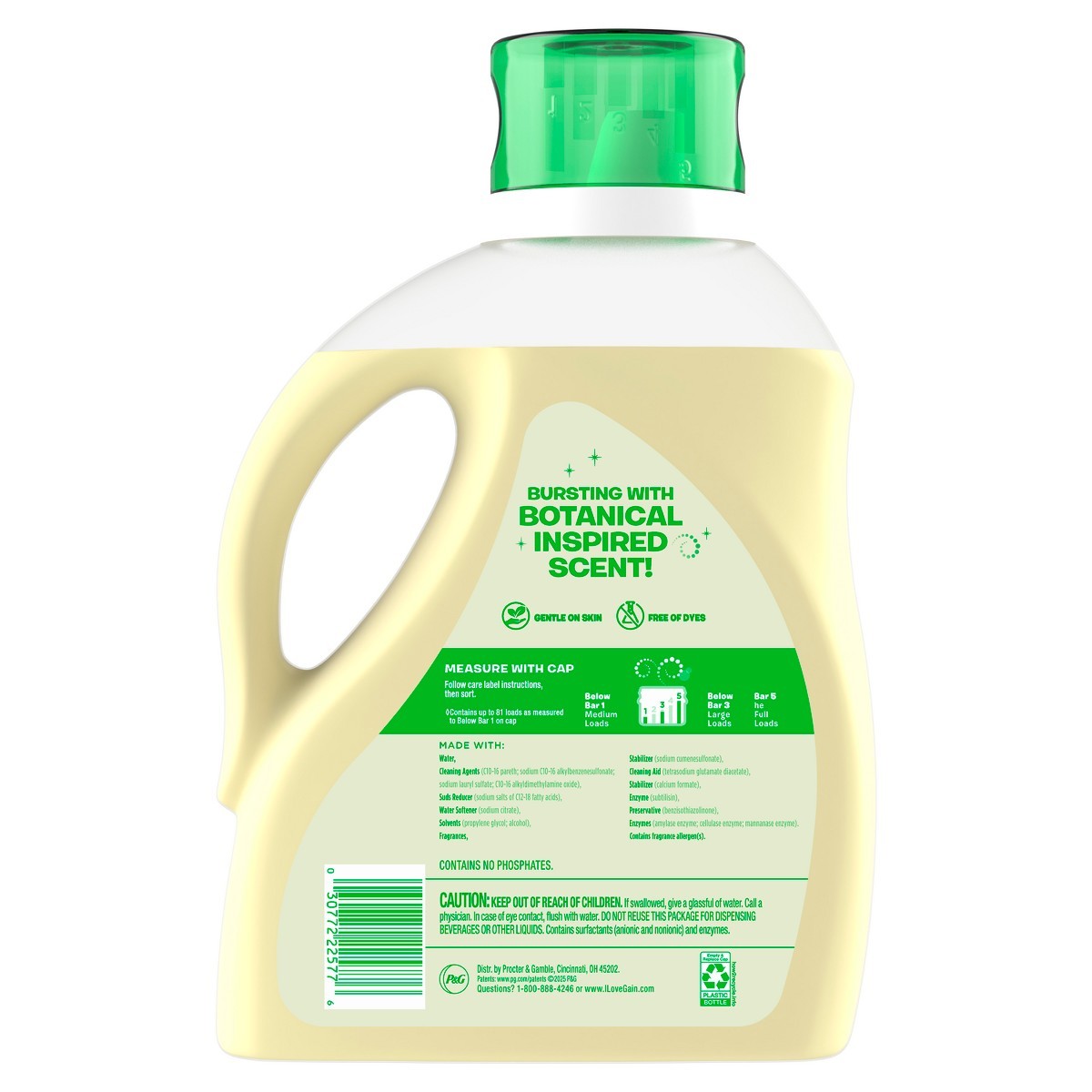 Gain White Tea & Lavender Botanicals Liquid Laundry Detergents 81 Loads – 107oz