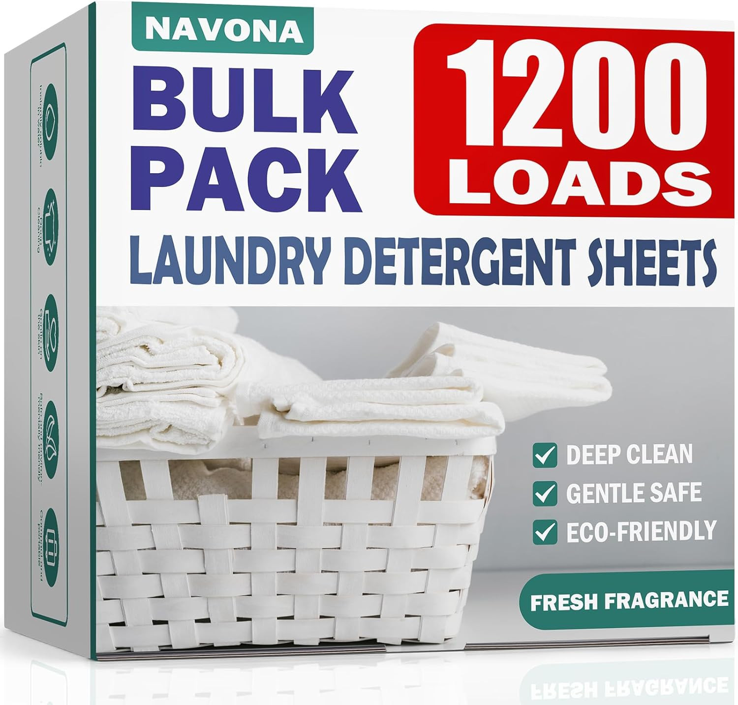 1200 Loads Laundry Detergent Sheets, Eco-Friendly Laundry Sheets, Powerful Clean
