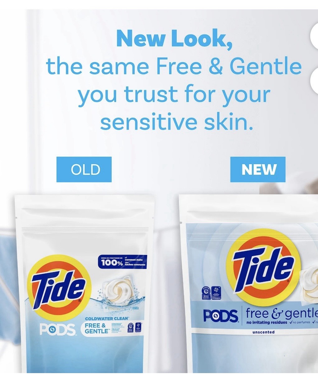 Tide PODS Laundry Detergent Soap Pacs, Free and Gentle, Hypoallergenic, Unscente