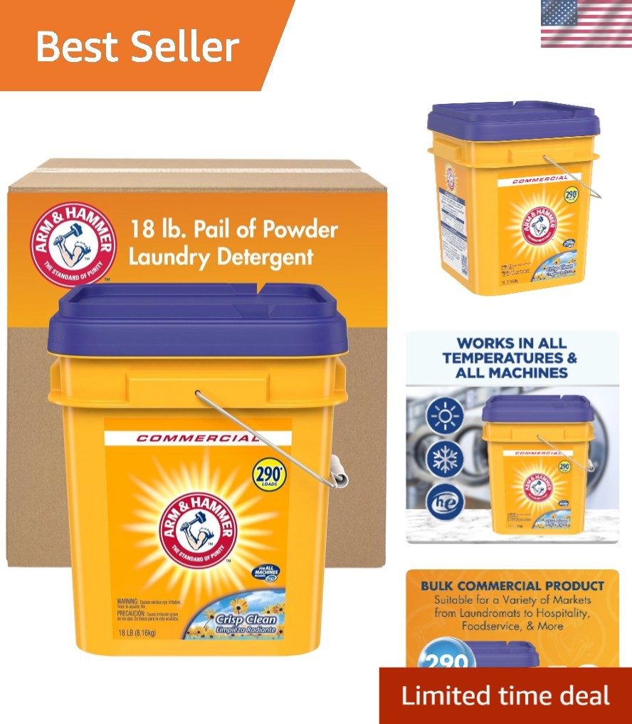 Deep-Cleaning Powder Laundry Detergent in Crisp Clean 18 lb Pail – Eco-Friendly