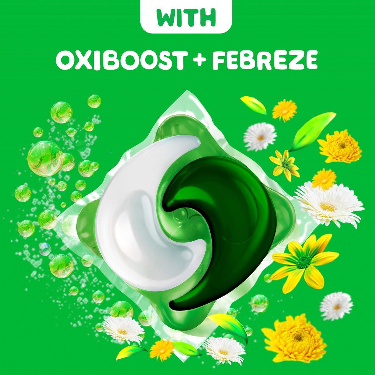 Gain flings! Original 3 in 1 Oxi & Febreze HE Concentrated Laundry 60 Pacs -40oz