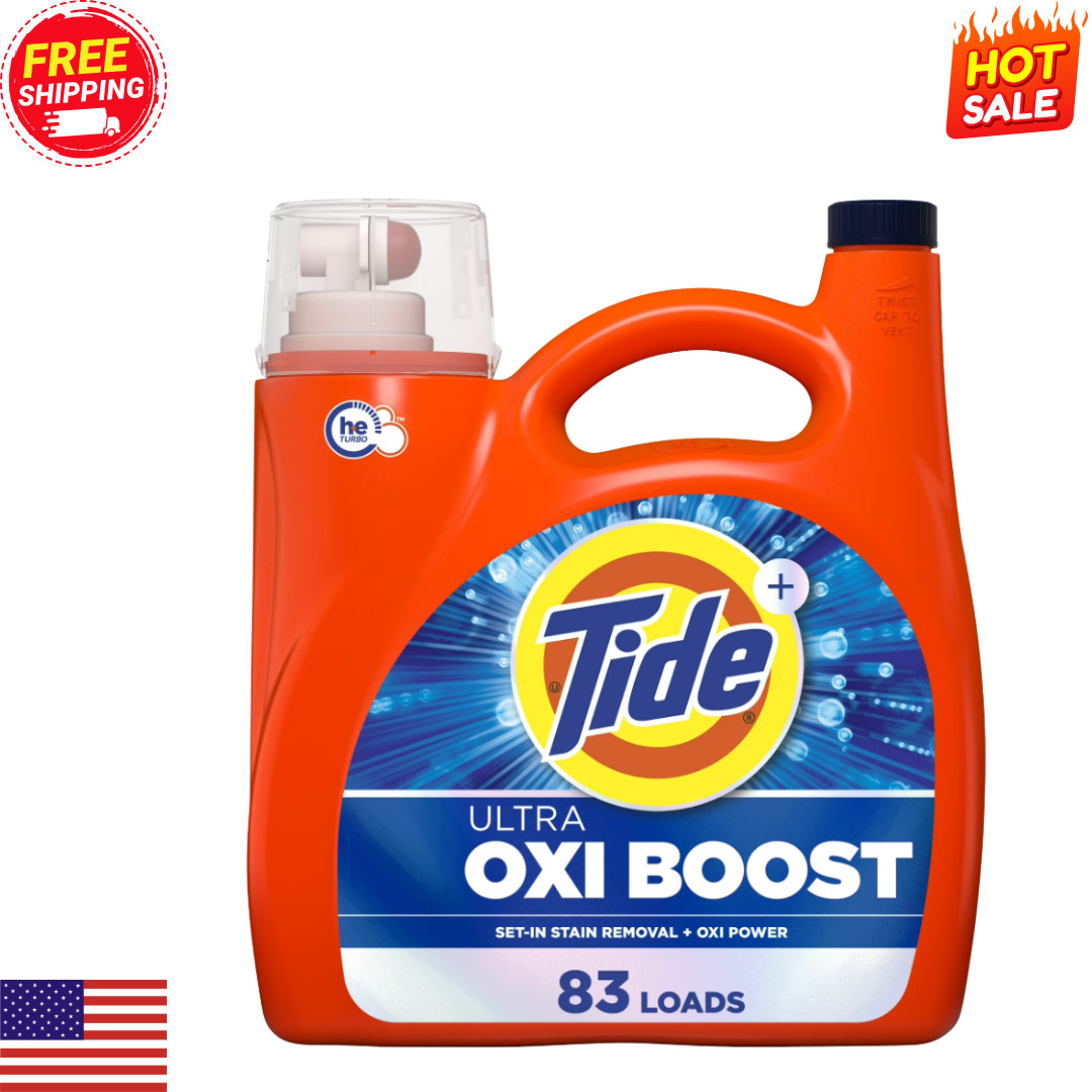 Tide with Ultra Oxi Boost, Advanced Stain Remover 117 fl oz 83 Loads