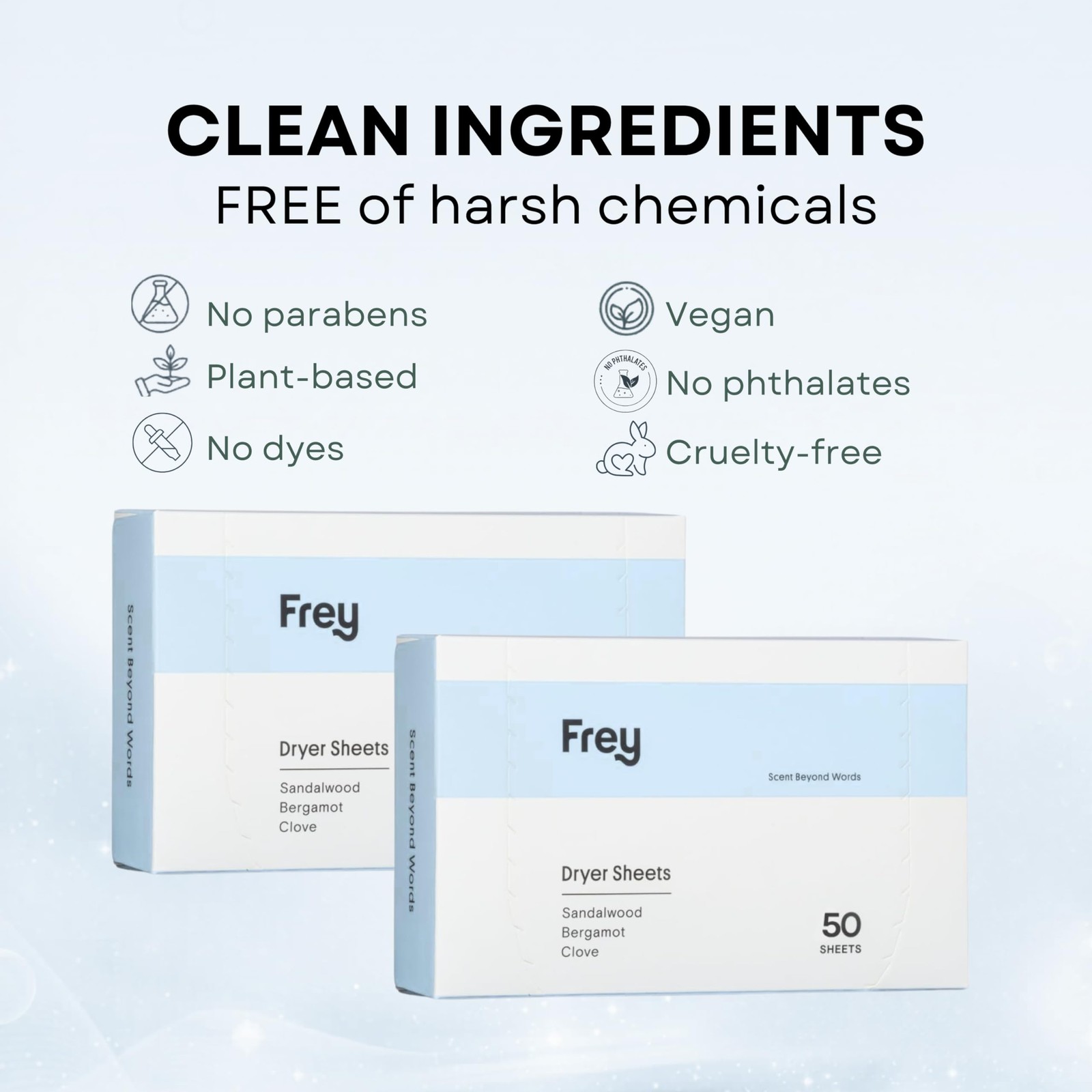 Frey Naturally Scented Dryer Sheets Eco Friendly Fabric Softener For Static