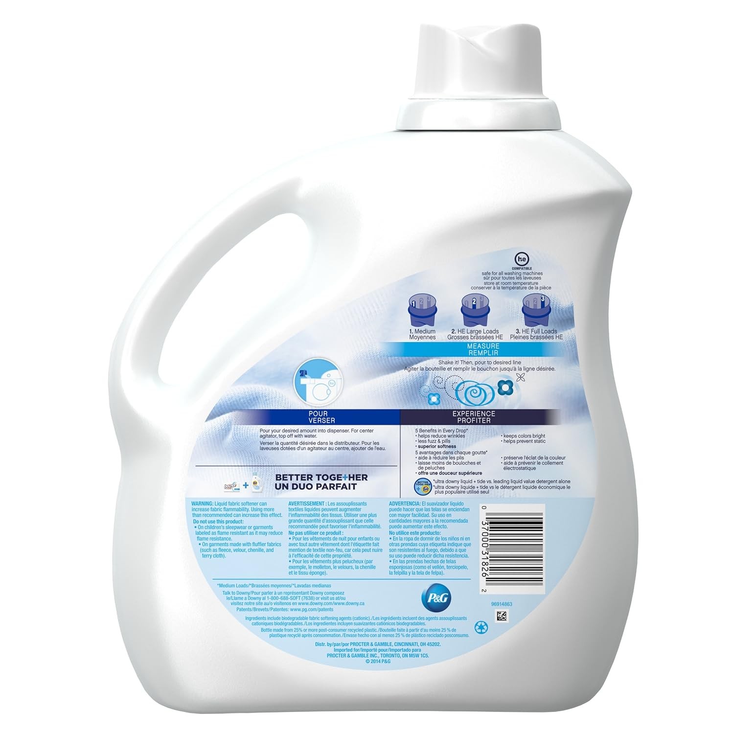 Downy Ultra Fabric Softener Liquid 150 Loads 129 Oz Free Gentle Fabric