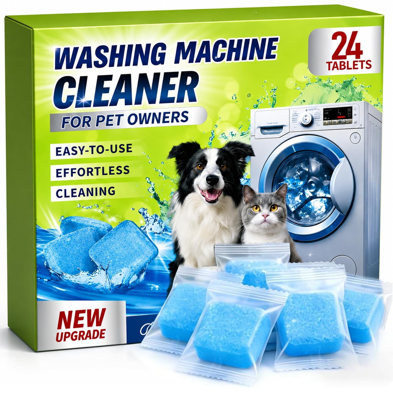 Enzyme Washing Machine Cleaner Tablets for Pet Owners, 24 Count (Pack of 1)