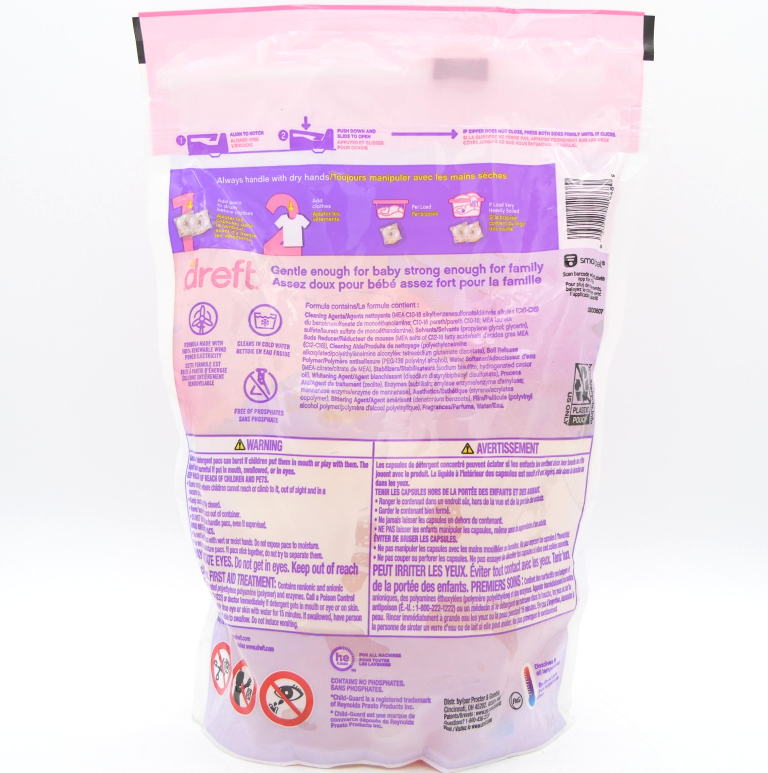 Dreft For All Ages Laundry Detergent Pacs Lightly Scented 18 Ct Sensitive Skin