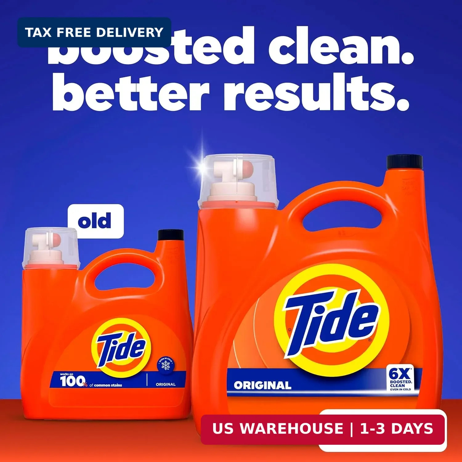 Tide Liquid Laundry Detergent, Original Scent, 125 fl oz, 100 Loads, Boosted Cle
