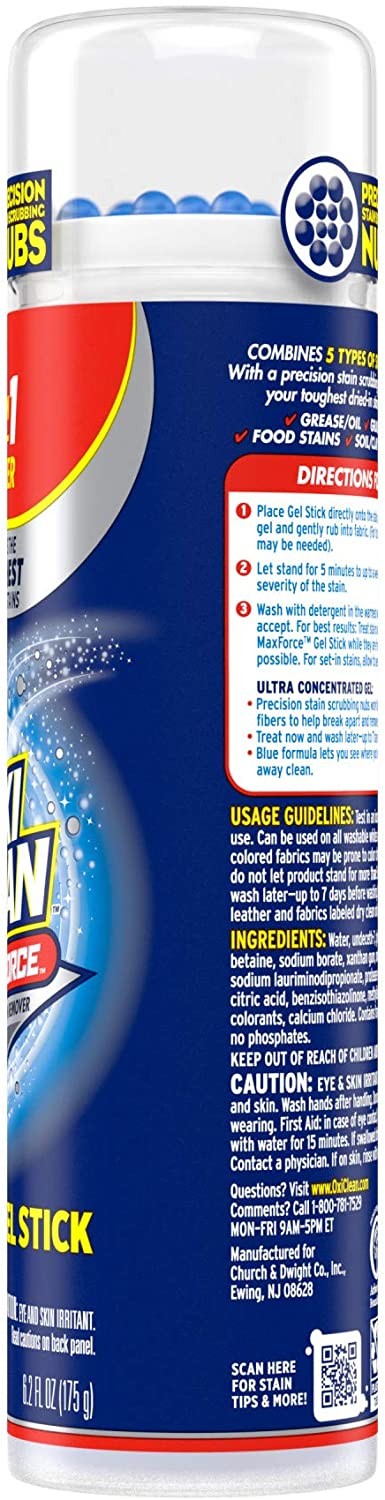 OxiClean Max Force Gel Stain Remover Stick, 6.2 Oz