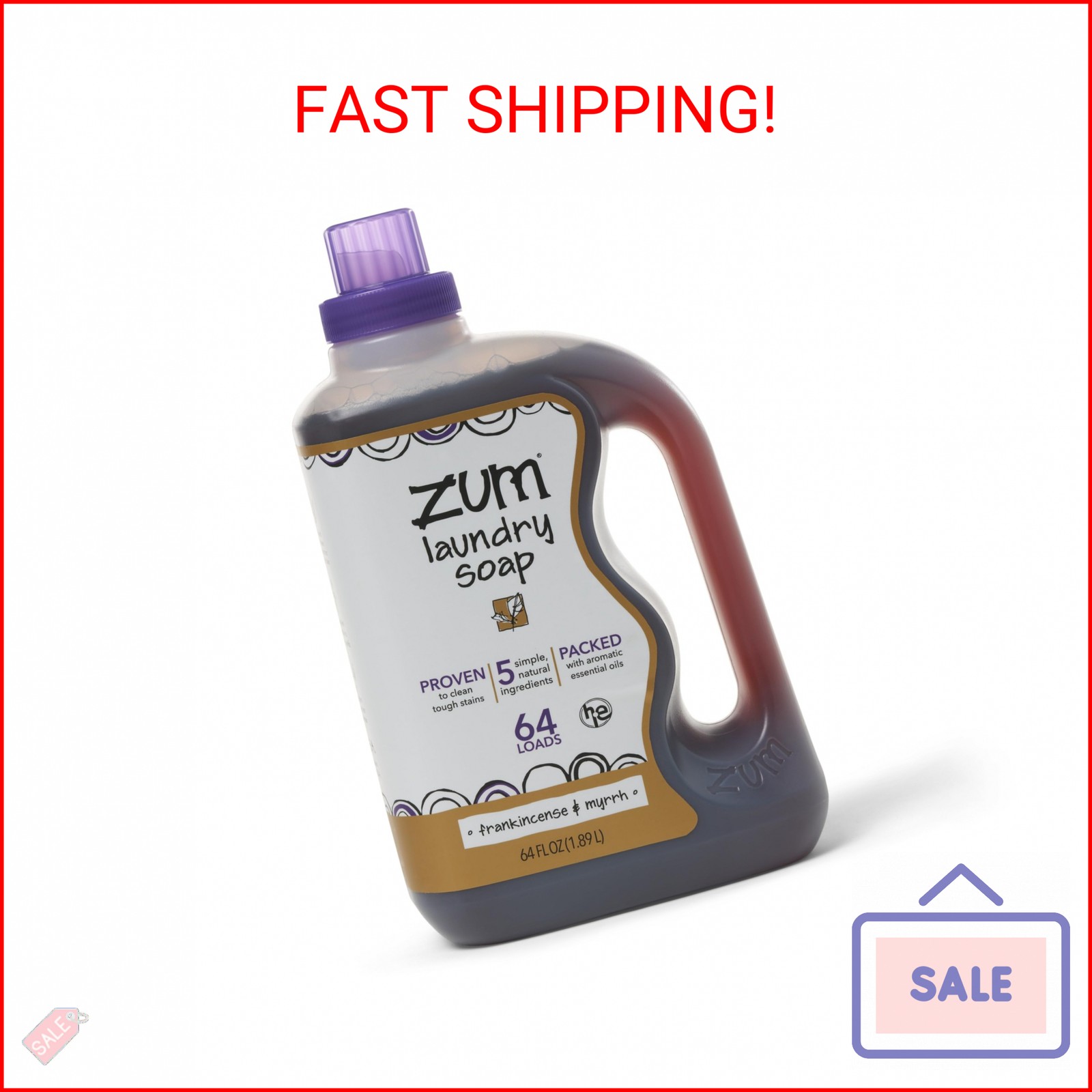 Indigo Wild Zum Clean Laundry Soap – Plant-Based Liquid Laundry Soap – Contains