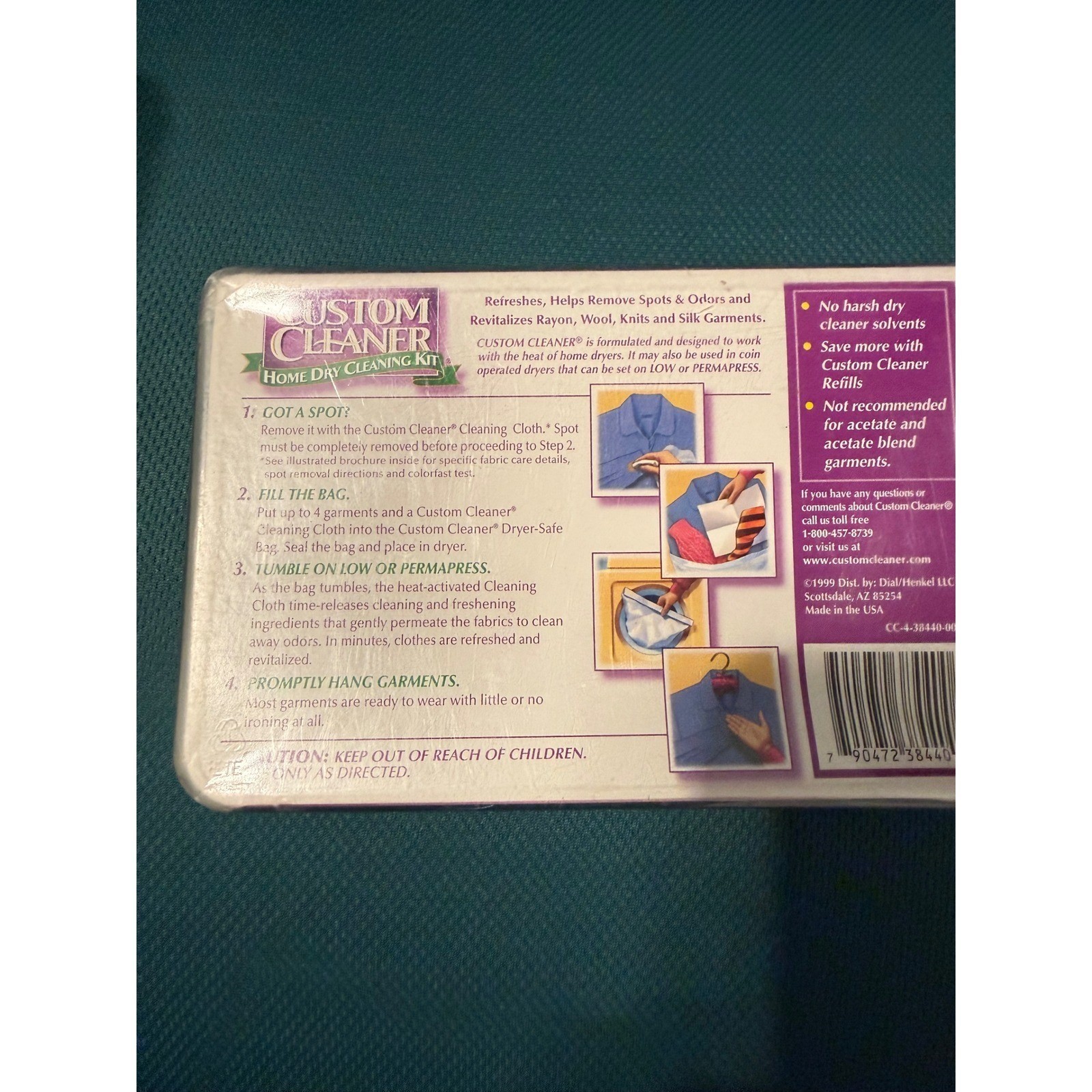 Custom Cleaner Home Dry Cleaning Kit Vintage 1999 Dryer Safe 16 Garments New