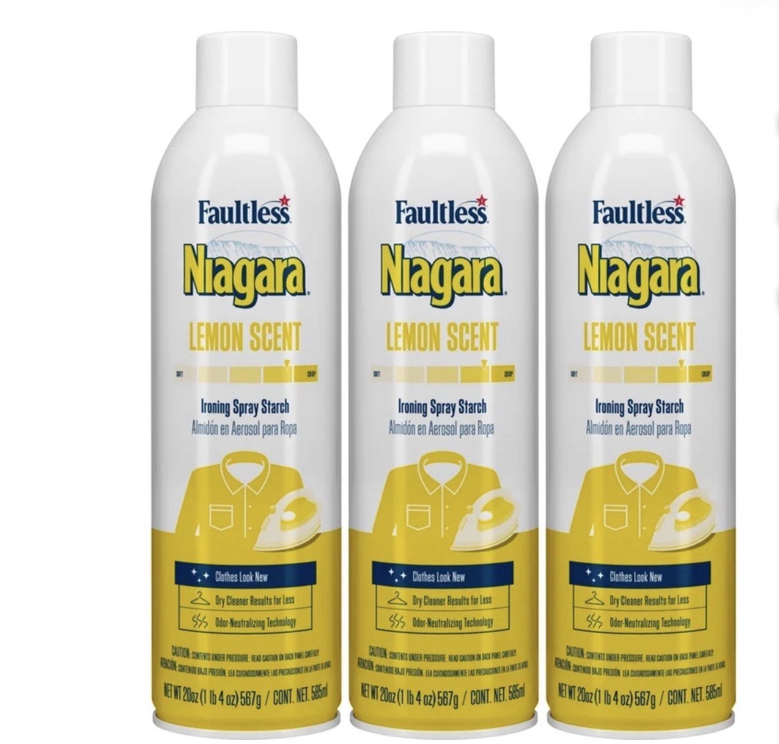 Faultless Niagara Lemon Scent Spray Starch Odor-Neutralizing 20oz (Pack of 3)