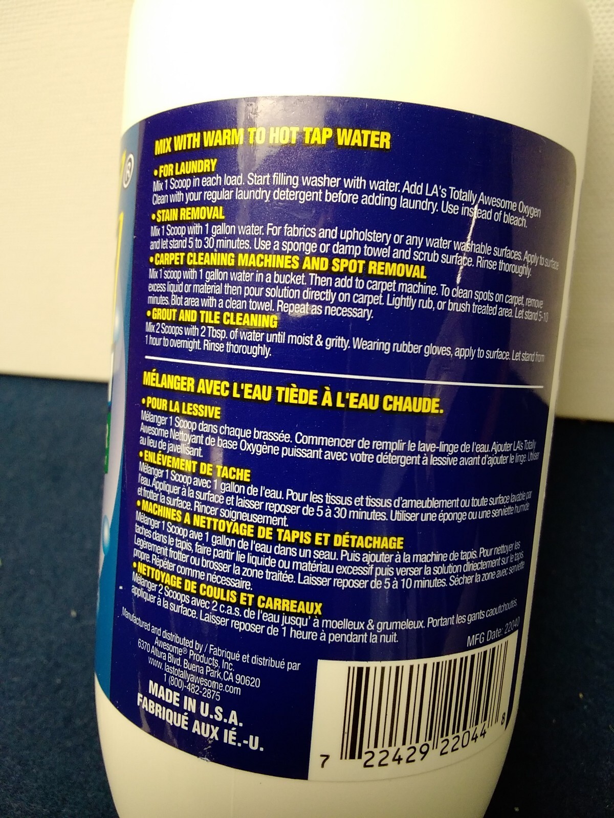 LA’s Totally Awesome Power Oxygen Base Cleaner Powder Set of 2 Each 15 Oz