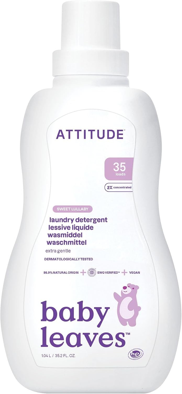 ATTITUDE Baby Laundry Detergent, EWG Verified, Plant and Mineral-Based Formula,