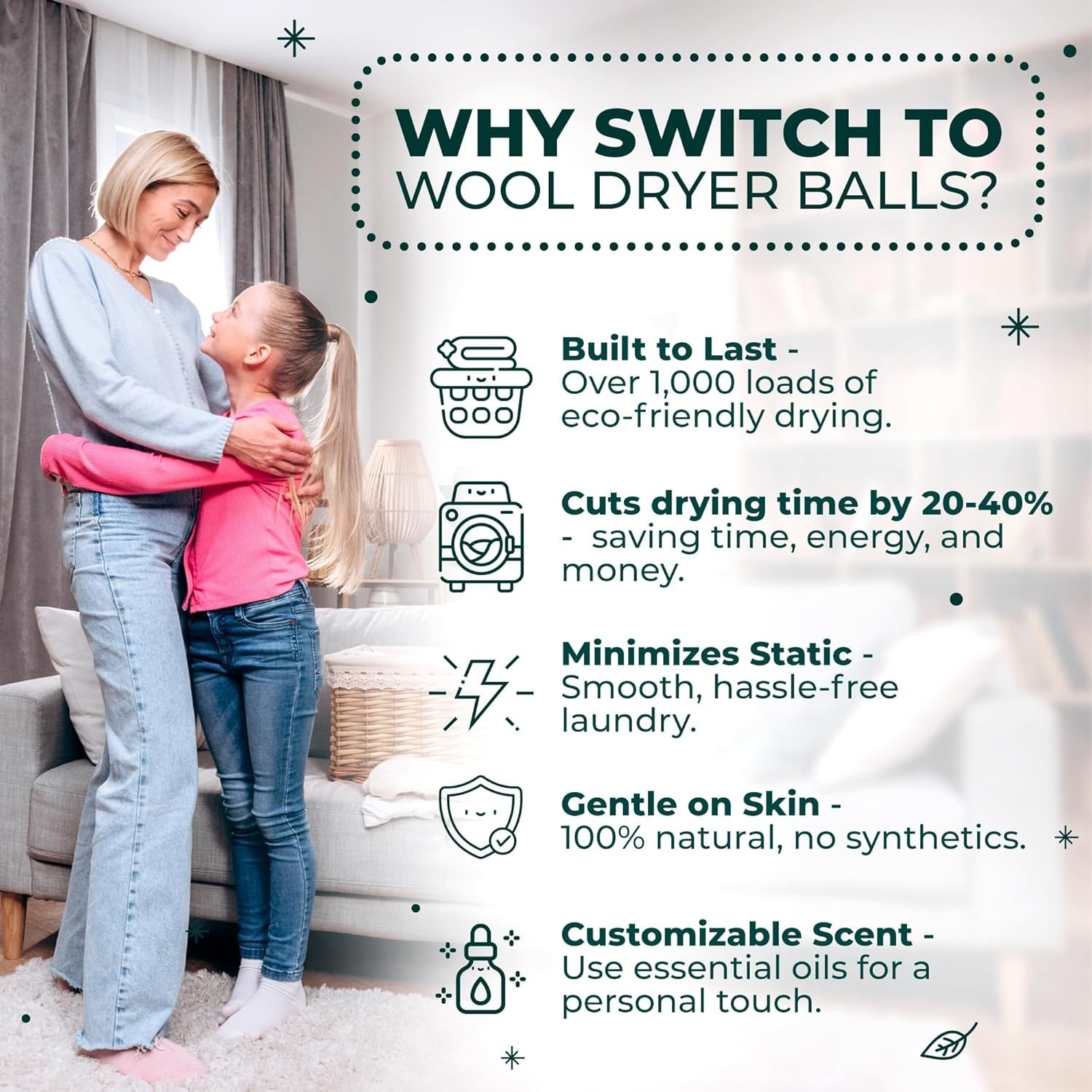 Reusable XL Wool Dryer Balls: 6-Pack Chemical-Free, Adorable Penguin Design