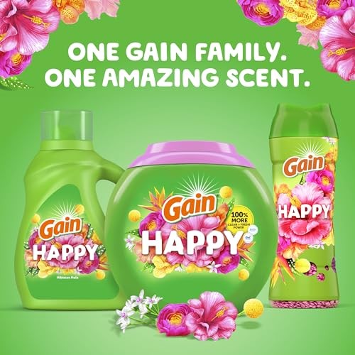 Gain Laundry Detergent Bundle: Liquid Happy 154 oz & Flings 32 Count HE Compatib