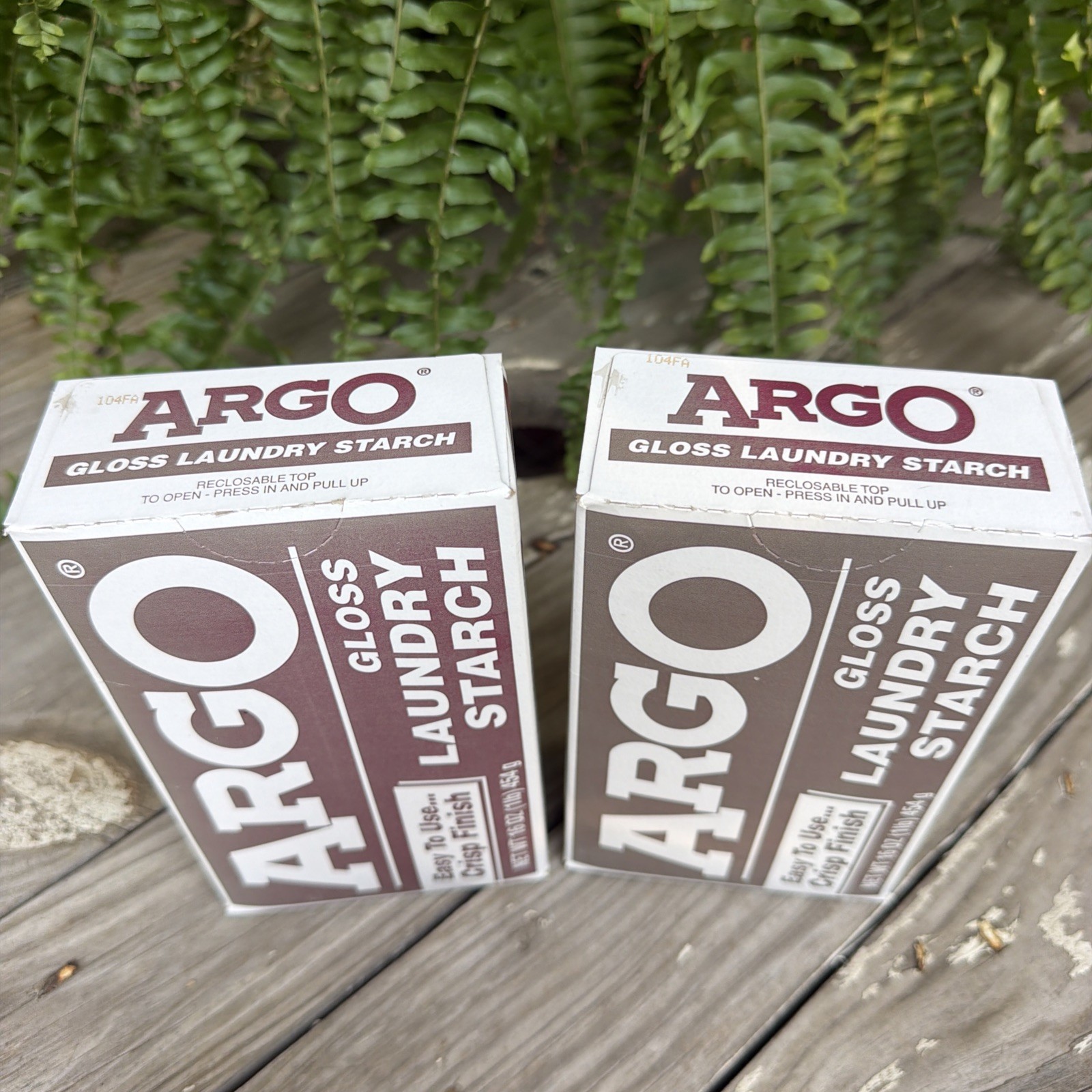 2x Argo Gloss Laundry Starch Crisp Finish 16 oz Discontinued NOS Crafts Red Box