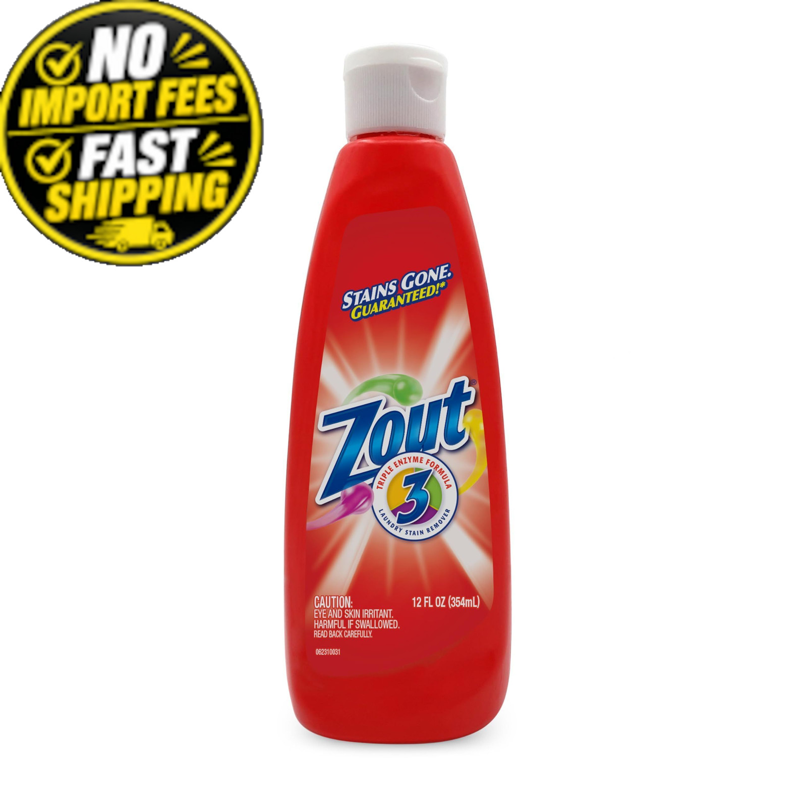 Zout Laundry Stain Remover, Triple Enzyme 12 Fl Oz (Pack of 1), No Color