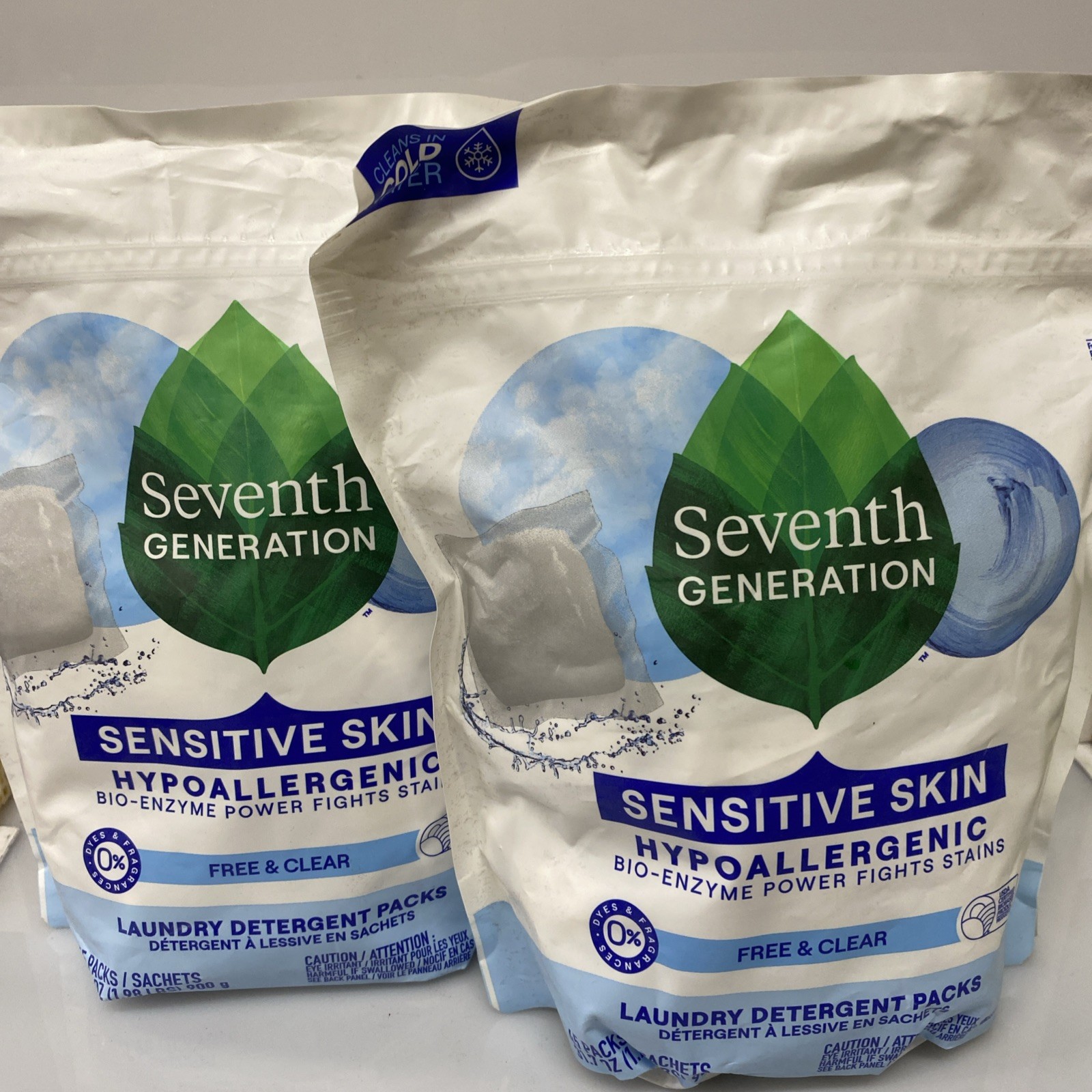 2X Seventh Generation Laundry Detergent Sensitive Skin Free & Clean 45 Ct Ea