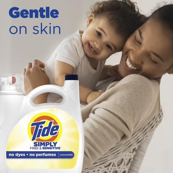 Tide Simply Liquid Laundry Detergent, Free & Sensitive, 128 Oz, 89 Loads ✅✅✅