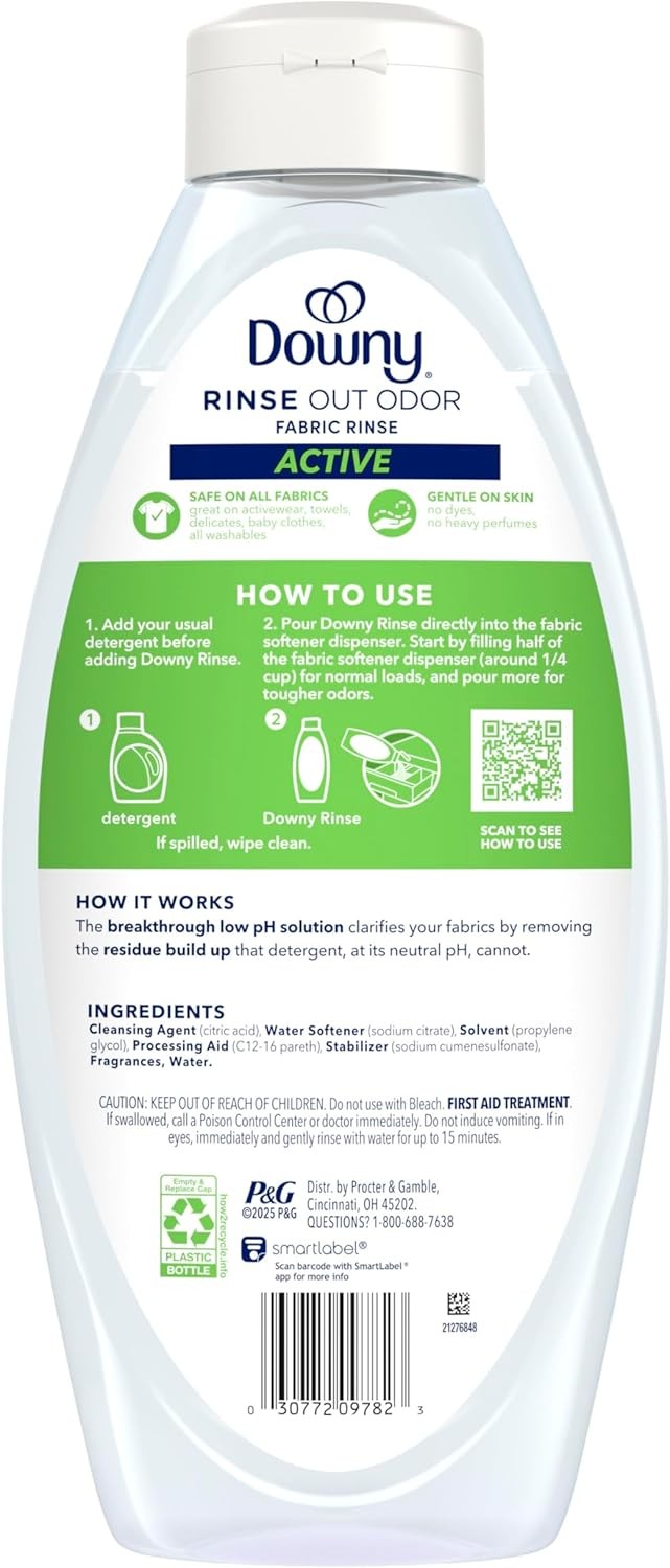 Downy RINSE & REFRESH Laundry Odor Remover and Fabric 48 Fl Oz (Pack of 1)