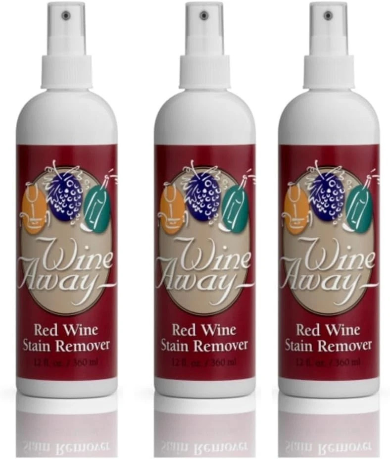 Wine Away Red Wine Stain Remover 12oz Set of 3 Citrus Fabric Carpet & Laundry Sp