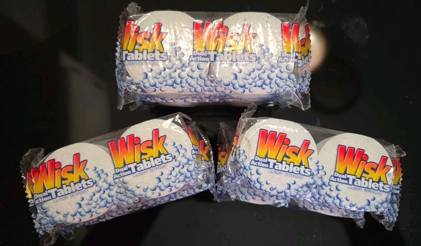 (7) Wisk LaundryDetergent-Dual Action Tablets (7 Packs Of 2) **VERY RARE!**