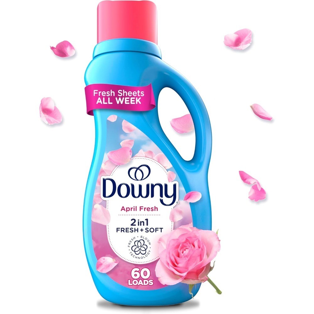 Soft, 2 in 1 Soft and Fresh Liquid Fabric Softener, April Fresh, 44 fl oz, 60