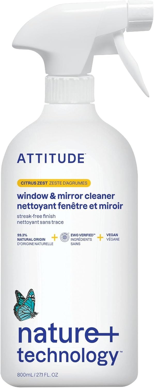 ATTITUDE Window and Mirror Cleaner, EWG Verified, Plant- and Mineral-Based In…