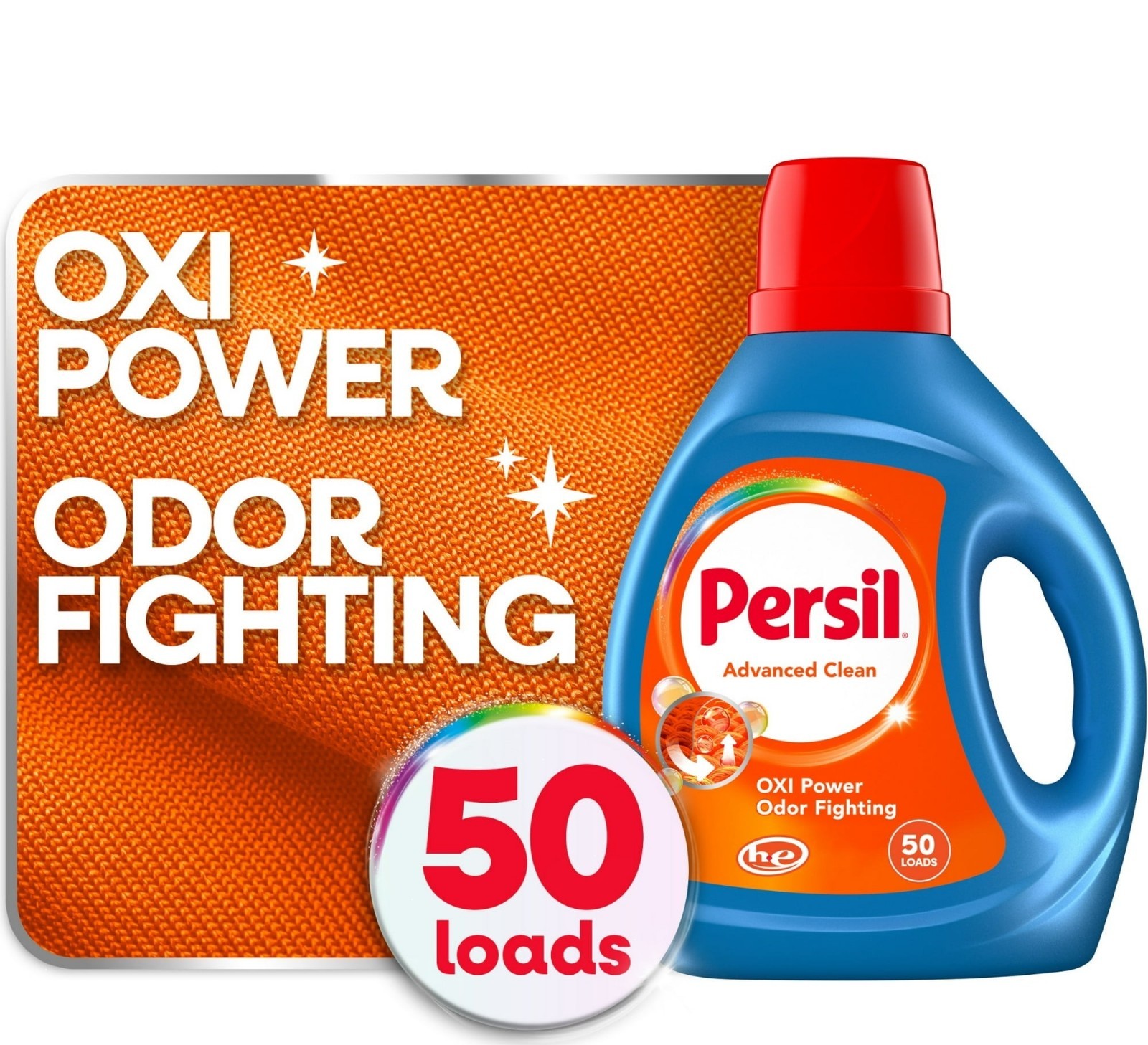 Persil Advanced Clean Laundry Detergent with Oxi, Odor Removal, 84oz, 50 Loads