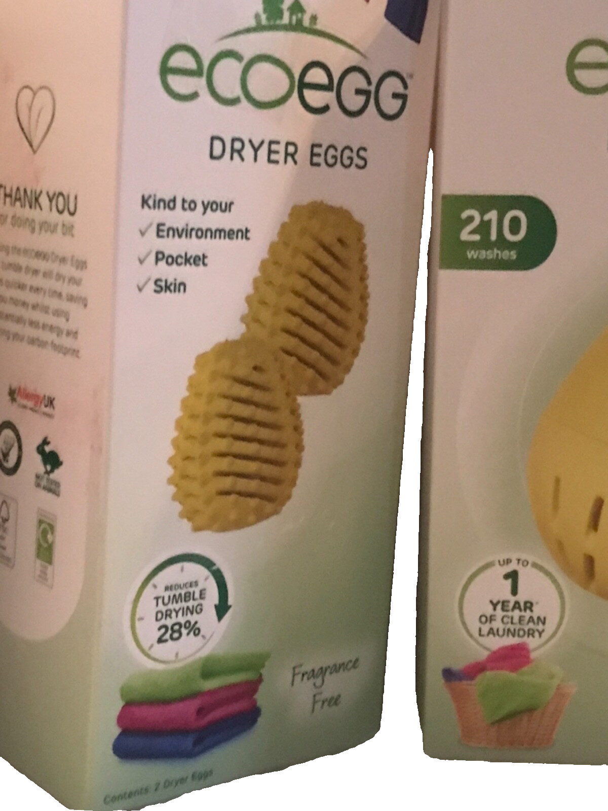ECOEGG 🇬🇧 FRAGRANCE FREE Laundry Egg + Dryer Egg – 210 WASHES (Up To a Year)