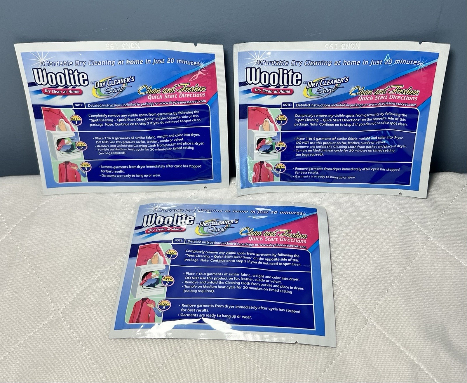 Woolite Dry Clean At Home By Dry Cleaner’s Secret 3 NEW Cloths Discontinued RARE